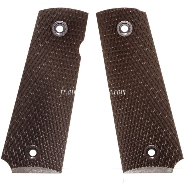 WE (WE-TECH) Plastique Poignée Couvre Convient pour DOUBLE BELL ARMY AW WE KJ Tokyo Marui M1911 M.E.U Série 70 M45A1 WARRIOR GBB Pistolet Airsoft Brun Foncé