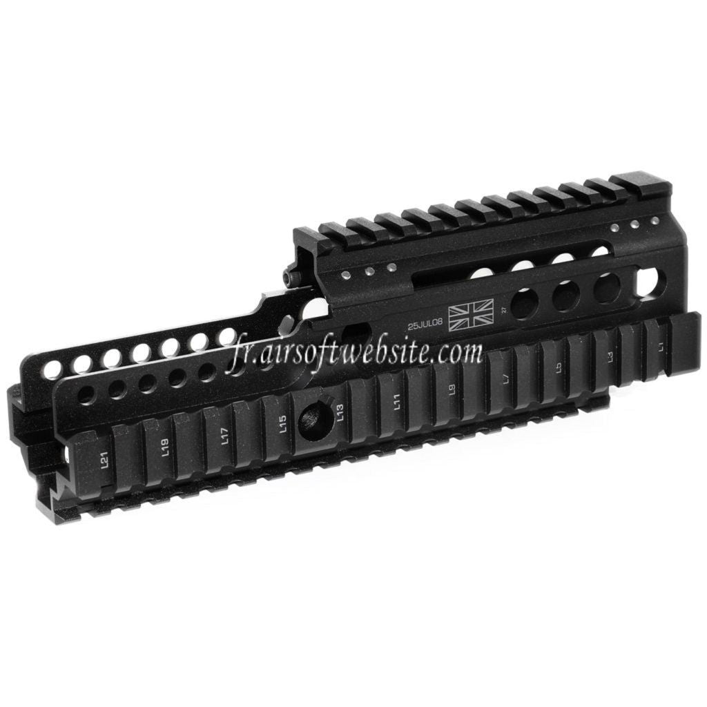 WE (WE-TECH) 227mm CNC Aluminum Daniel Defense Licensed ISGK Madbull RIS RAS Rail de Garde-Main Convient pour WE L85 GBB Fusil Airsoft Noir