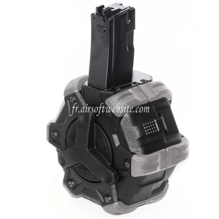 Armorer Works AW Custom 350 Billes Gaz Adaptive Chargeur Tambour Convient pour WE (WE-TECH) AP APACHE MP5 Série GBB Fusil Airsoft