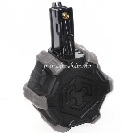Armorer Works AW Custom 350 Billes Gaz Adaptive Chargeur Tambour Convient pour WE (WE-TECH) AP APACHE MP5 Série GBB Fusil Airsoft