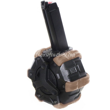 Armorer Works AW Custom 350 Billes Gaz Adaptive Chargeur Tambour Convient pour G17 G18C G-Série GBB Pistolet Airsoft