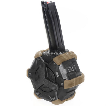 Armorer Works AW Custom 350 Billes Gaz Adaptive Chargeur Tambour Convient pour Hi-Capa GBB Pistolet Airsoft