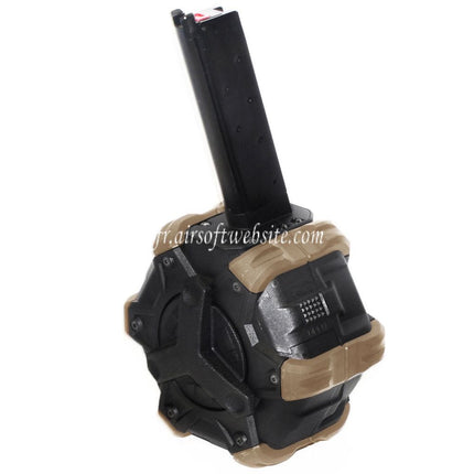 Armorer Works AW Custom 350 Billes Gaz Adaptive Chargeur Tambour Convient pour EMG SAI Red / AW NE Série / WE (WE-TECH) Single Stack 1911 GBB Pistolet Airsoft