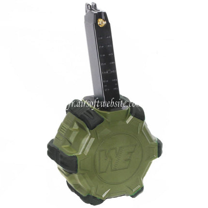 WE (WE-TECH) 350 Billes Gaz Chargeur Tambour Convient pour G17 G18C G-Série GBB Pistolet Airsoft