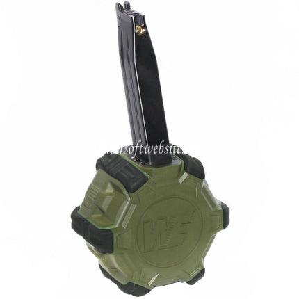 WE (WE-TECH) 350 Billes Gaz Chargeur Tambour Convient pour Hi-Capa GBB Pistolet Airsoft