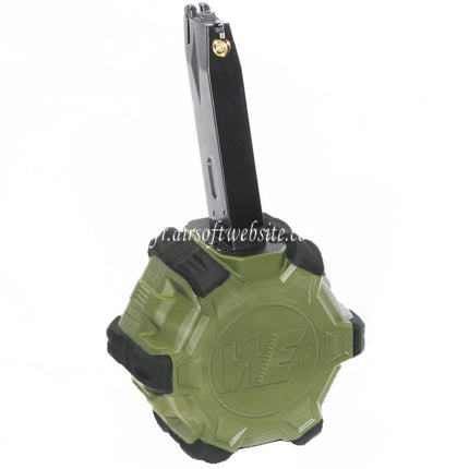 WE (WE-TECH) 350 Billes Gaz Chargeur Tambour Convient pour AW MB Série / KJW / WE / Tokyo Marui M9 M92 GBB Pistolet Airsoft