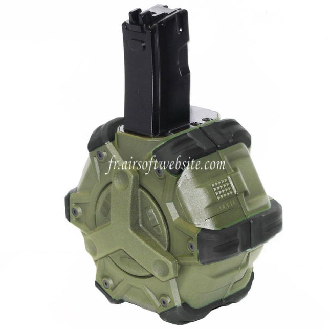 WE (WE-TECH) 350 Billes Gaz Chargeur Tambour Convient pour WE (WE-TECH) AP APACHE MP5 Série GBB Fusil Airsoft