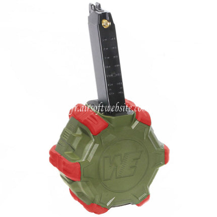 WE (WE-TECH) 350 Billes Gaz Chargeur Tambour Convient pour G17 G18C G-Série GBB Pistolet Airsoft