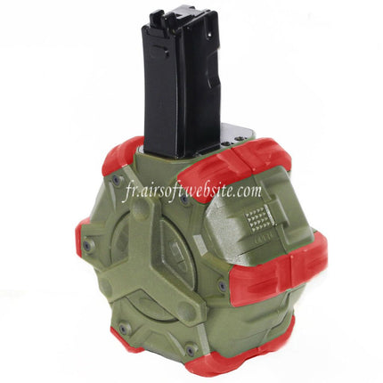 WE (WE-TECH) 350 Billes Gaz Chargeur Tambour Convient pour WE (WE-TECH) AP APACHE MP5 Série GBB Fusil Airsoft