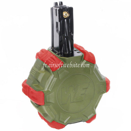 WE (WE-TECH) 350 Billes Gaz Chargeur Tambour Convient pour WE (WE-TECH) AP APACHE MP5 Série GBB Fusil Airsoft