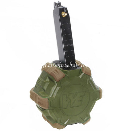 WE (WE-TECH) 350 Billes Gaz Chargeur Tambour Convient pour G17 G18C G-Série GBB Pistolet Airsoft