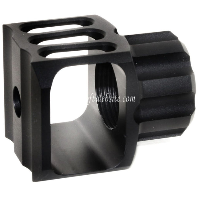 5KU CNC Aluminium LAF-24 Style Frein de Bouche Cache-Flamme Convient pour +24mm CW sens horaire Fileté Canon Fusil Airsoft Noir