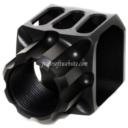 5KU CNC Aluminium LAF-24 Style Frein de Bouche Cache-Flamme Convient pour +24mm CW sens horaire Fileté Canon Fusil Airsoft Noir