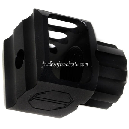 5KU CNC Aluminium LAF-24 Style Frein de Bouche Cache-Flamme Convient pour +24mm CW sens horaire Fileté Canon Fusil Airsoft Noir