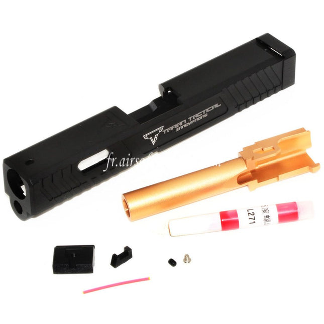 5KU TTI CNC Canon Glissière Set Convient pour Tokyo Marui G19 Série GBB Pistolet Airsoft Noir