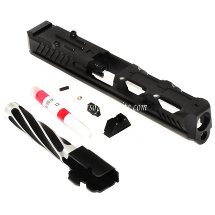 5KU CNC RMR Ready Barrel Slide Set Suitable for Tokyo Marui G17 Series GBB Airsoft Pistol Black