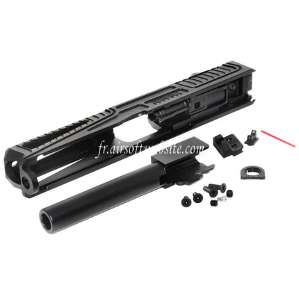 5KU CNC RMR Cut Canon Glissière Set Window Cuts Convient pour Tokyo Marui G17 Série GBB Pistolet Airsoft Noir