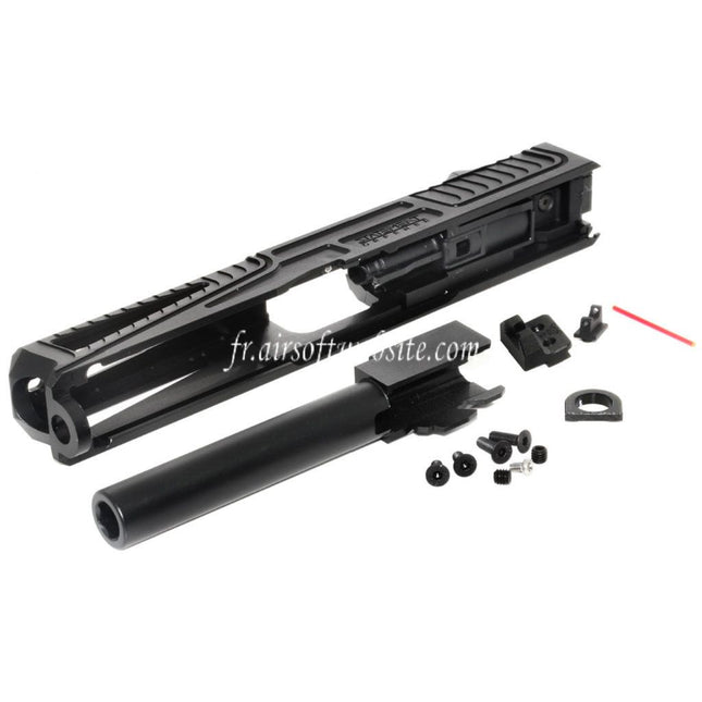 5KU CNC RMR Cut Canon Glissière Set Window Cuts Convient pour Tokyo Marui G17 Série GBB Pistolet Airsoft Noir