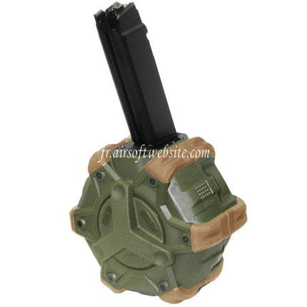 WE (WE-TECH) 350 Billes Gaz Chargeur Tambour Convient pour WE PCC Type 888 888C RARS R5C M4 M16 Série GBB Fusil Airsoft
