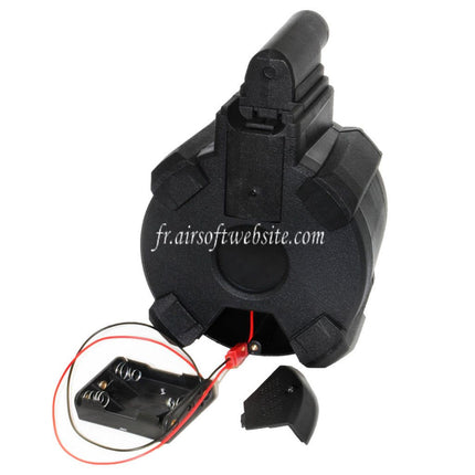 BATTLEAXE 1400 Billes Électrique Chargeur Tambour Convient pour CYMA Golden Eagle Double Eagle Tokyo Marui M870 Shotgun Airsoft Noir