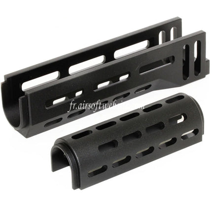 CYMA 155mm CNC Aluminum Haut Bas M-LOK Garde-Main Type-A Convient pour E&L CYMA Tokyo Marui AK47 Série AEG Fusil Airsoft Noir