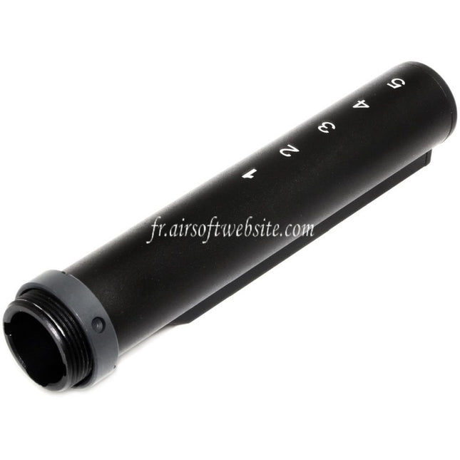 E&C 168mm 5-Positions Extended Crosse Buffer Tube Adaptateur Convient pour E&C Tokyo Marui M16A1 Série AEG Fusil Airsoft Noir