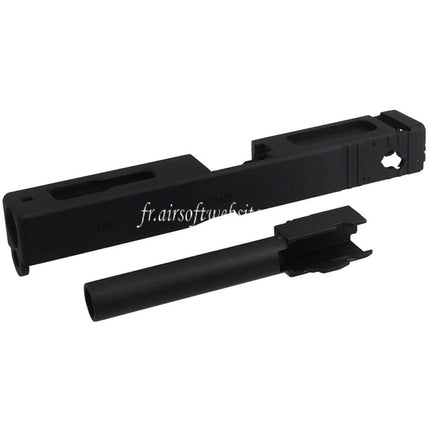 E&C Métal Glissière Canon Set Convient pour E&C G18C GBB Pistolet Airsoft Noir