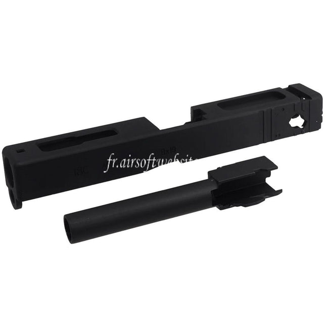 E&C Métal Glissière Canon Set Convient pour E&C G18C GBB Pistolet Airsoft Noir