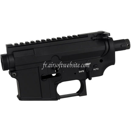 E&C MUR Style Haut Bas Métal Boîtier avec 20mm Top Rail Convient pour E&C Tokyo Marui QD V2 Vitesse Boîte M4 M16 Série AEG Fusil Airsoft Noir