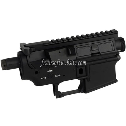 E&C MUR Style Haut Bas Métal Boîtier avec 20mm Top Rail Convient pour E&C Tokyo Marui QD V2 Vitesse Boîte M4 M16 Série AEG Fusil Airsoft Noir
