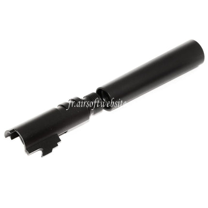 KF Airsoft CNC Aluminium Bull Styled Außenlauf +11mm CW (im Uhrzeigersinn) Passend für AW WE Tokyo Marui Hi-Capa 5.1 GBB Pistole
