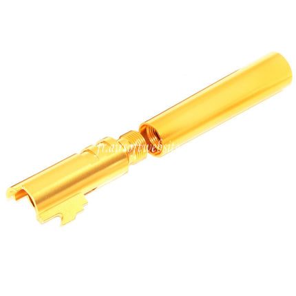 KF Airsoft CNC Aluminium Bull Styled Außenlauf +11mm CW (im Uhrzeigersinn) Passend für AW WE Tokyo Marui Hi-Capa 5.1 GBB Pistole
