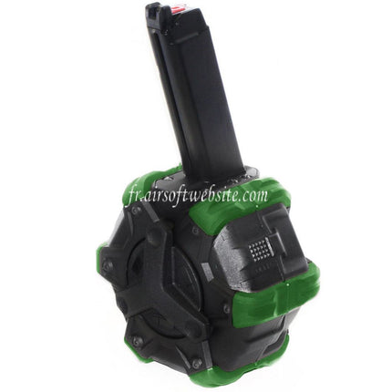 Armorer Works AW Custom 350 Billes Gaz Adaptive Chargeur Tambour Convient pour G17 G18C G-Série GBB Pistolet Airsoft