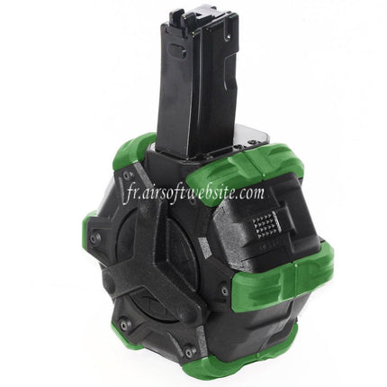 Armorer Works AW Custom 350 Billes Gaz Adaptive Chargeur Tambour Convient pour WE (WE-TECH) AP APACHE MP5 Série GBB Fusil Airsoft
