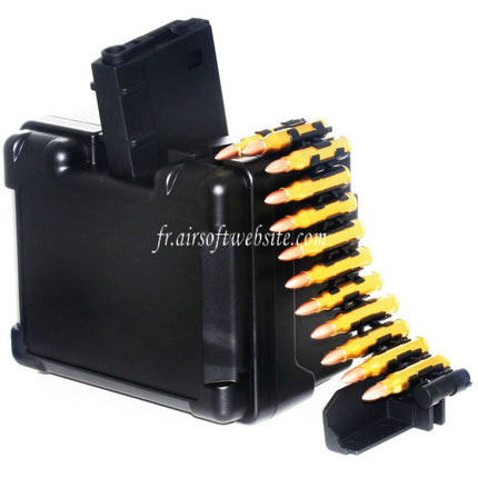 Golden Eagle 2600 Kugeln Elektrisches Trommelmagazin Passend für Golden Eagle FightLite MCR LMG M4 Serie AEG Airsoft Gewehr Schwarz