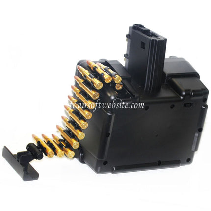 Golden Eagle 2600 Kugeln Elektrisches Trommelmagazin Passend für Golden Eagle FightLite MCR LMG M4 Serie AEG Airsoft Gewehr Schwarz