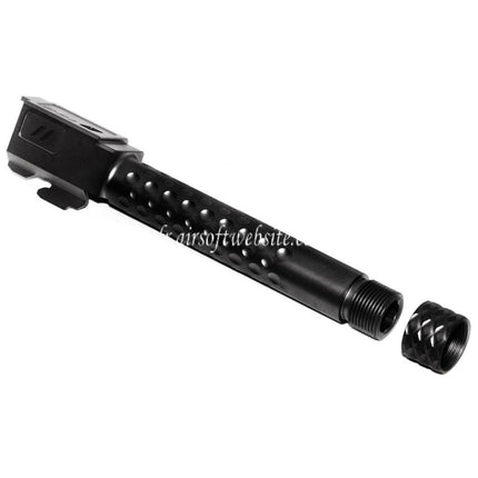PTS Licensed ZEV Outer Barrel & Laylax Nine Ball 6.00mm Inner Barrel Set Suitable for ISSC M22 EMG SAI BLU Lonewolf ZEV G&P P80 AW WE Tokyo Marui G17 Series GBB Airsoft Pistol