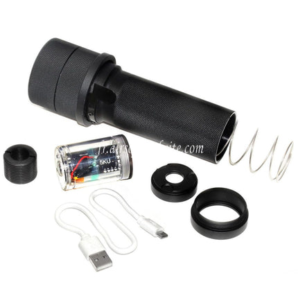 5KU PBS-1 Mini Silencer with Spitfire Tracer Unit Fits for -14mm CCW Counter-Clockwise AK Series Airsoft Rifle Black