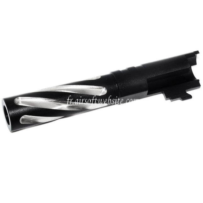 5KU 4.3 Pouces Acier Inoxydable Tornade Style Spirale Canon Extérieur +11mm CW sens horaire Convient pour Tokyo Marui Hi-Capa 4.3 GBB Pistolet Airsoft