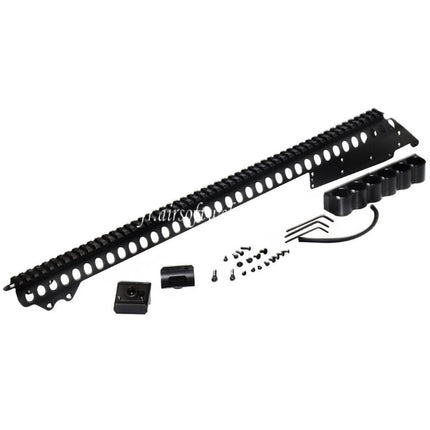 CYMA 537mm Aluminium Top Rail System mit 6-Schuss Magazintasche Passend für CYMA Tokyo Marui M870 Serie Airsoft Schrotflinte Schwarz