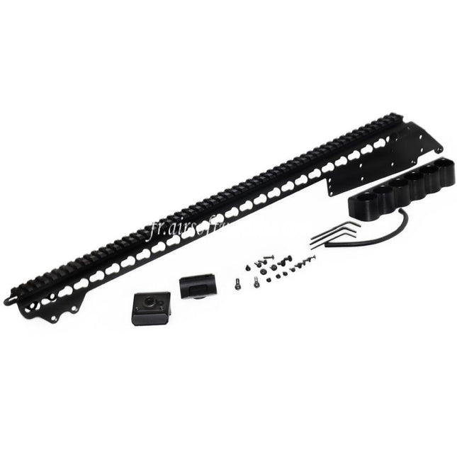 CYMA 537mm Aluminium KeyMod Top Rail System avec 6-Cartouche Collecteur Sac Convient pour CYMA Tokyo Marui M870 Série Shotgun Airsoft Noir