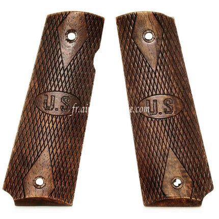 BOG Black Owl Gear US 1911 Wood Grip Covers Fits for DOUBLE BELL ARMY AW WE KJ Tokyo Marui M1911 M.E.U 70 Series M45A1 WARRIOR GBB Airsoft Pistol
