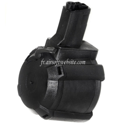 BATTLEAXE 1400 Schuss Elektrisches Trommelmagazin für MP5 AEG Airsoft Gewehr Schwarz