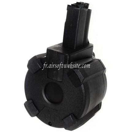 BATTLEAXE 1400 Schuss Elektrisches Trommelmagazin für MP5 AEG Airsoft Gewehr Schwarz