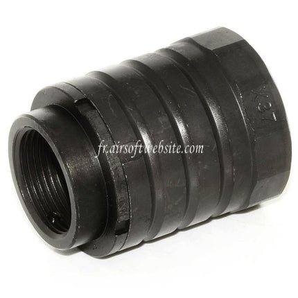 5KU 50mm 360 X37 Frein de Bouche Cache-Flamme avec Blast Shield Convient pour +24mm CW sens horaire Fileté Canon Fusil Airsoft Noir