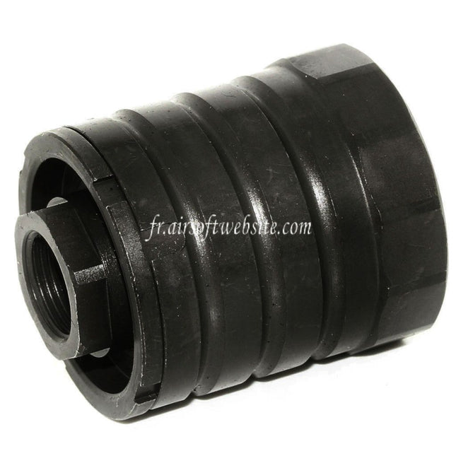 5KU 48mm 360 X37 Frein de Bouche Cache-Flamme avec Blast Shield Convient pour -14mm CCW sens antihoraire Canon Fusil Airsoft Noir