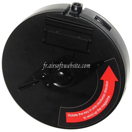 King Arms 450 Billes Chargeur Tambour Convient pour Tokyo Marui King Arms Thompson M1A1 M1928 Chicago Série AEG Fusil Airsoft Noir