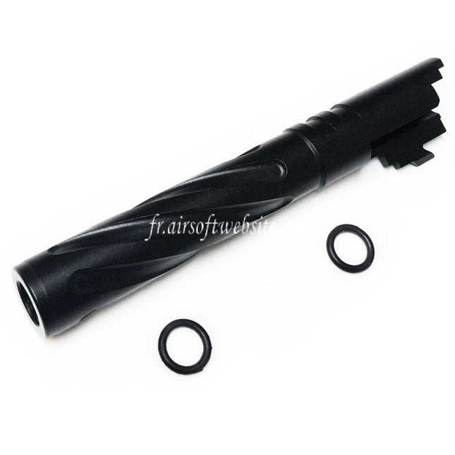 5KU 5 Pouces 123/127mm CNC Aluminium Tornade Style Spirale Canon Extérieur +11mm CW Convient pour Armorer Works AW WE-TECH Tokyo Marui Hi-Capa 5.1 GBB Pistolet Airsoft