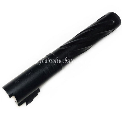 5KU 5 Zoll 123/127mm CNC Aluminium Tornado Style Spiralförmiger Außenlauf +11mm CW Passend für Armorer Works AW WE-TECH Tokyo Marui Hi-Capa 5.1 GBB Airsoft Pistole