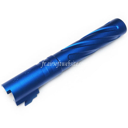 5KU 5 Zoll 123/127mm CNC Aluminium Tornado Style Spiralförmiger Außenlauf +11mm CW Passend für Armorer Works AW WE-TECH Tokyo Marui Hi-Capa 5.1 GBB Airsoft Pistole